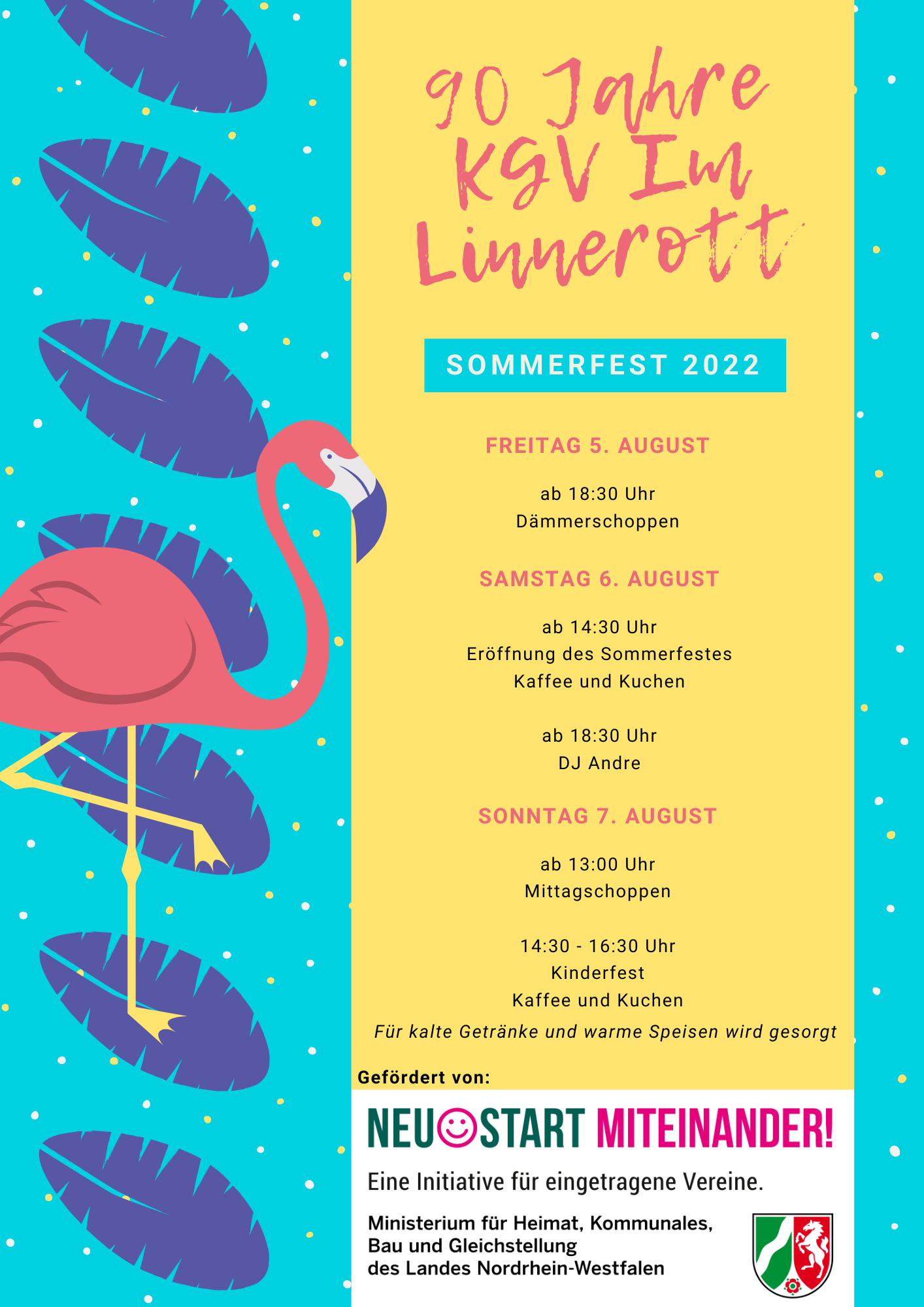 Flyer Sommerfest 2022 KGV Im Linnerott 90 Jahre